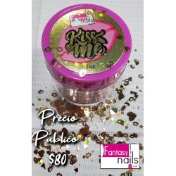 Acrilico Kiss me Dorado Fantasy nail